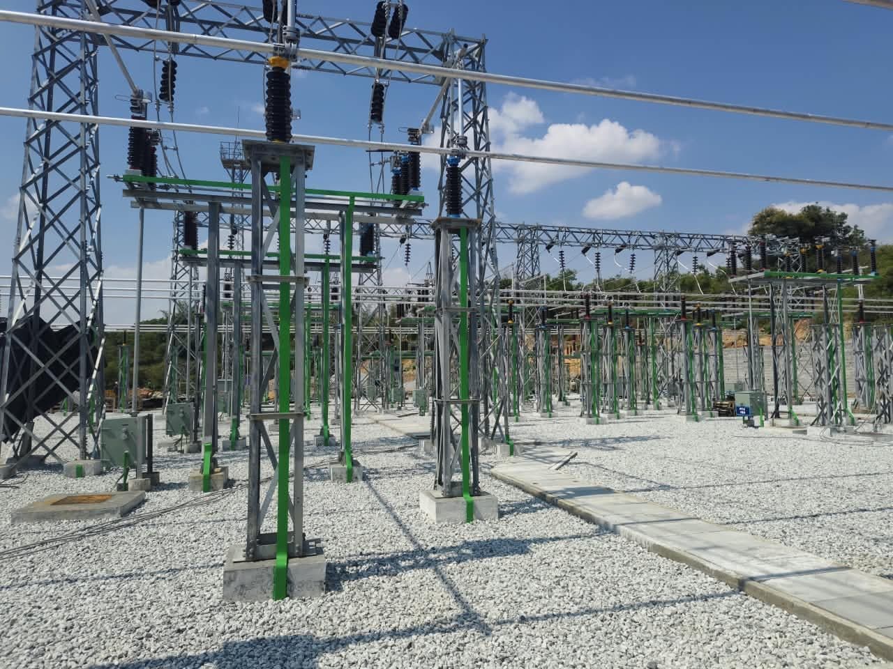 A 66 kV bay: isolators on galvanised structures
