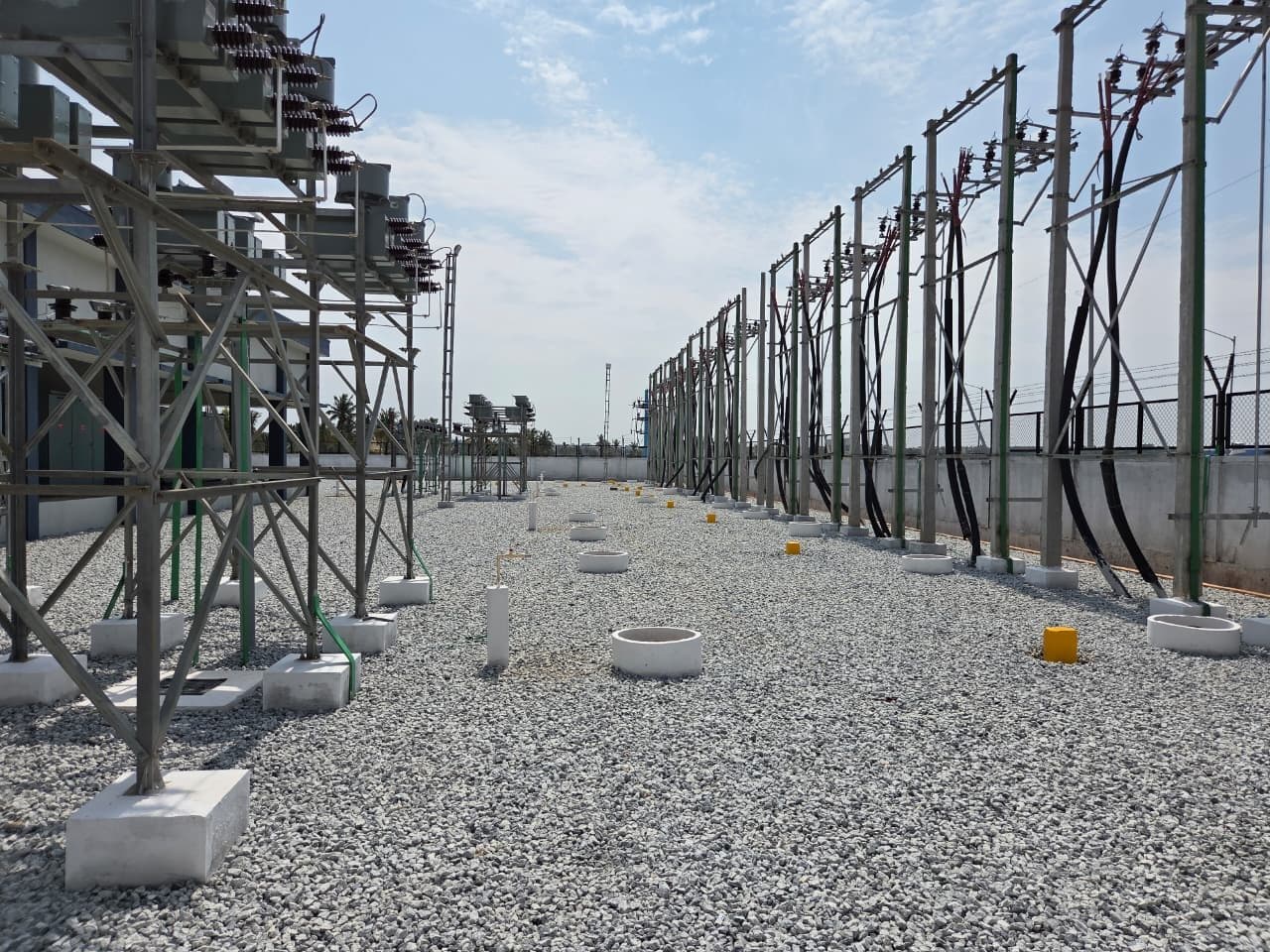 11 kV feeder cable-end structures along the boundary