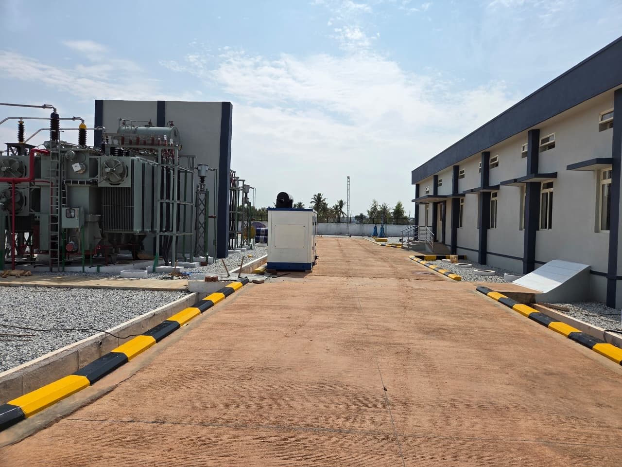 The control building and the internal road