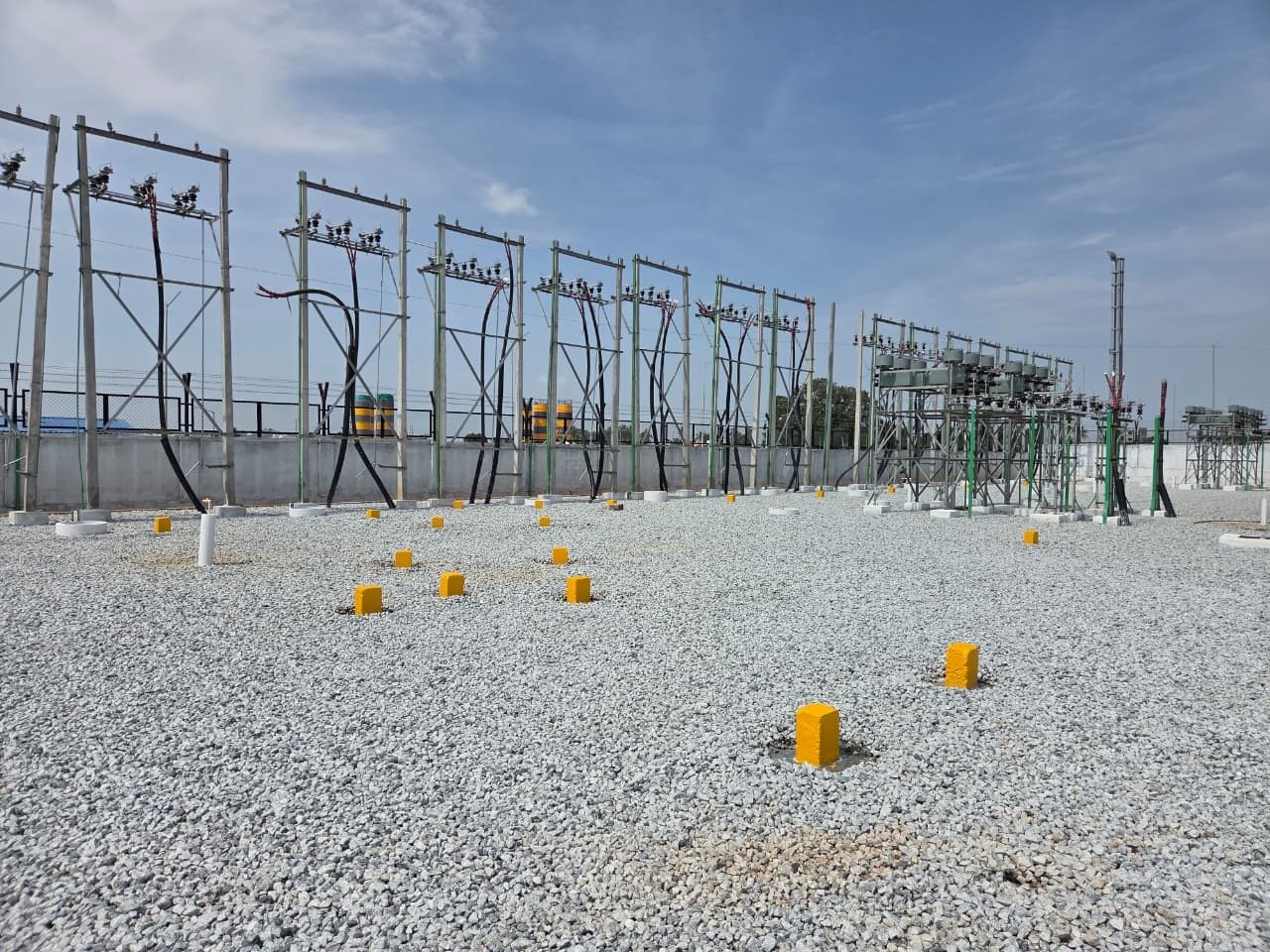 11 kV feeder gantries along the boundary