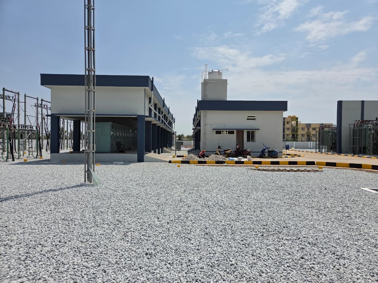 The switchgear hall and the control building
