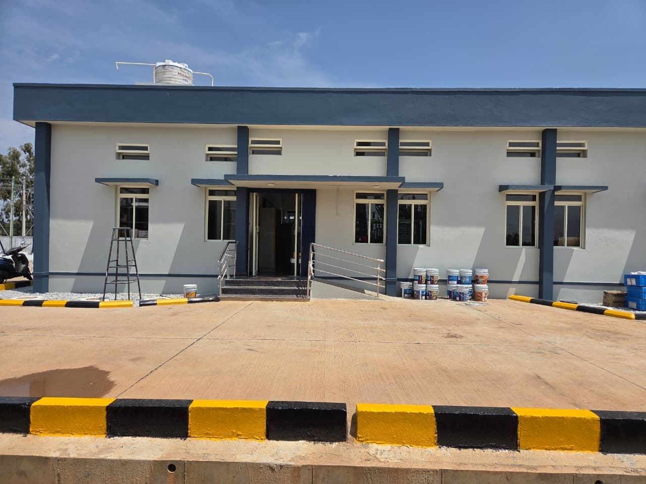 The control building's entrance