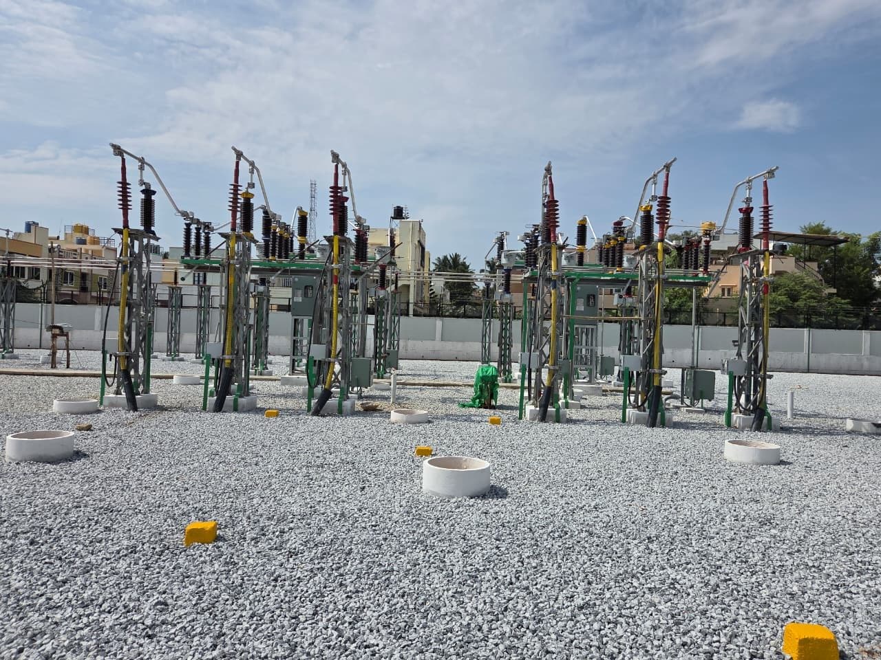 66 kV bays with their lightning arresters