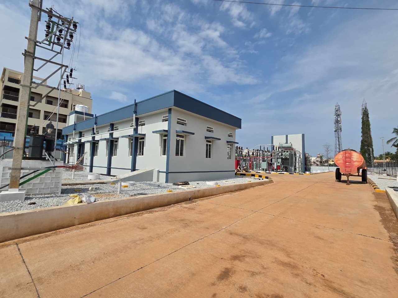 The control building and the internal road