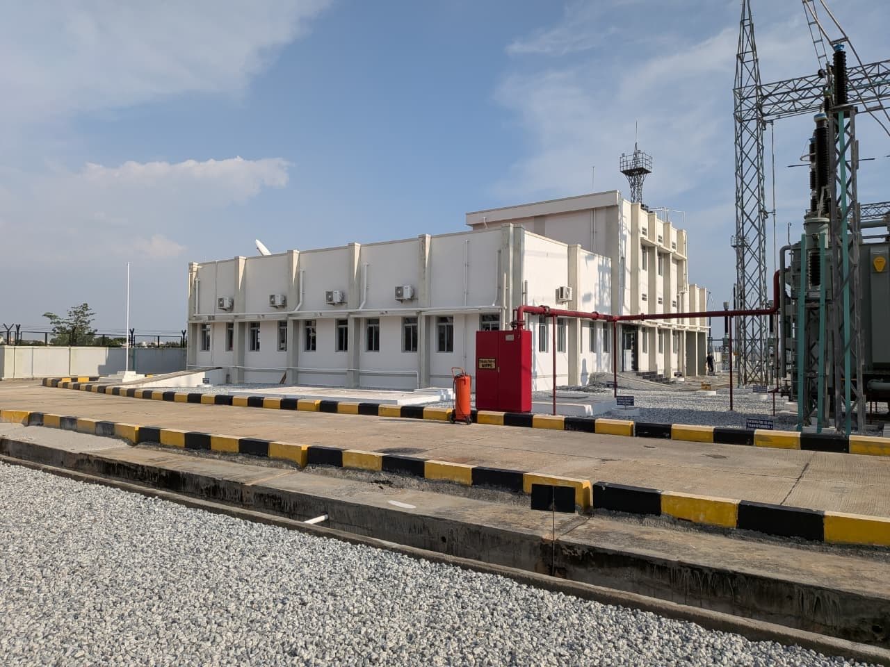 The control building beside the switchyard