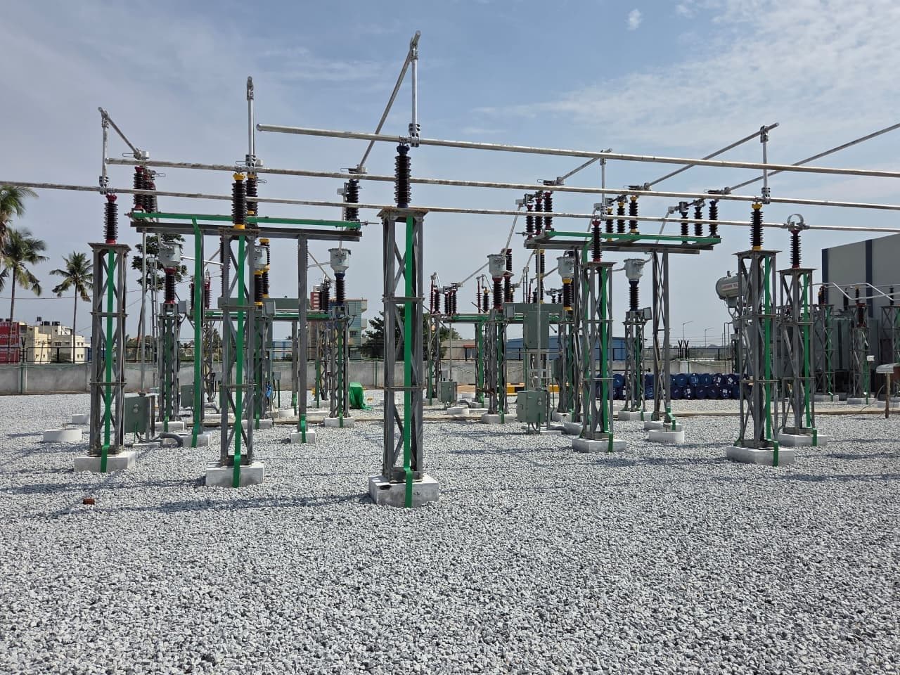 66 kV bays on galvanised structures