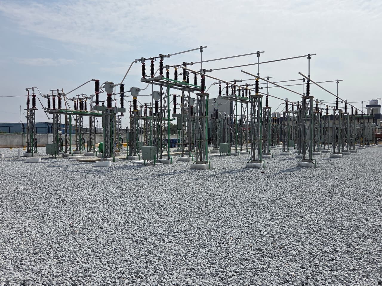 The switchyard across the gravelled yard